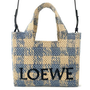 Loewe Font Tote Raffia Handbag Shoulder Bag Basket